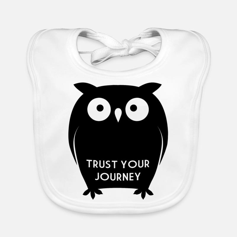 trust your journey - Eule - Reise Baby Bio-Lätzchen