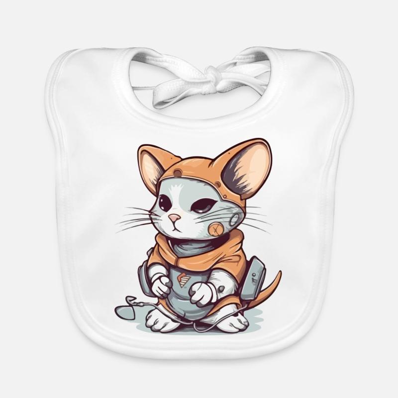 Le chat déguisé en souris Bavoir bio Bébé