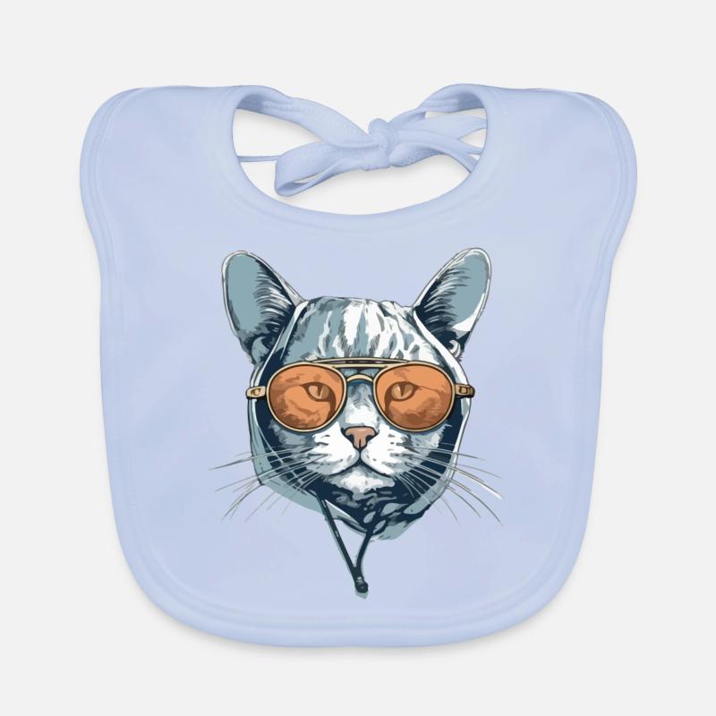 Die Katze mit Brille Baby Bio-Lätzchen