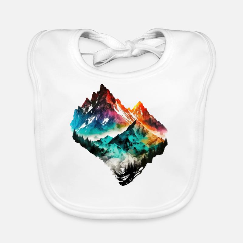 Graphique des montagnes colorées Bavoir bio Bébé