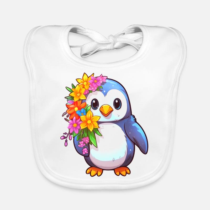 Pingouin mignon Bavoir bio Bébé
