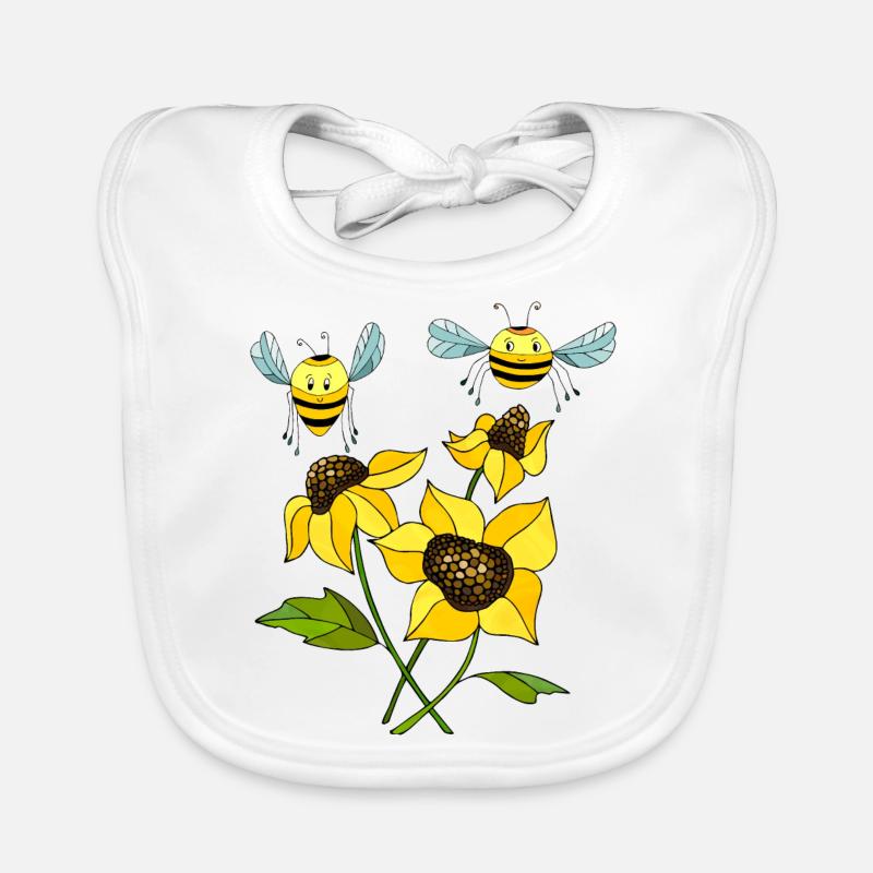 Bienen - Baby Bio-Lätzchen - Weiß