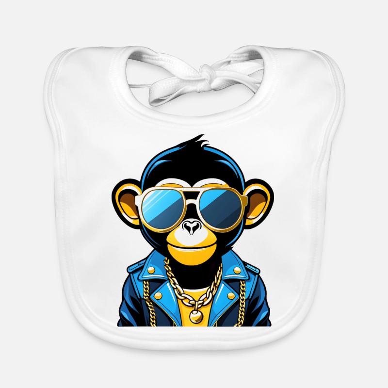 Singe avec des lunettes de soleil Bavoir bio Bébé