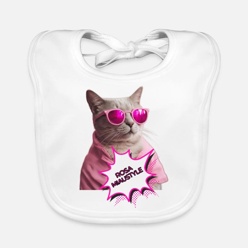 Rosa Miaustyle Baby Bio-Lätzchen