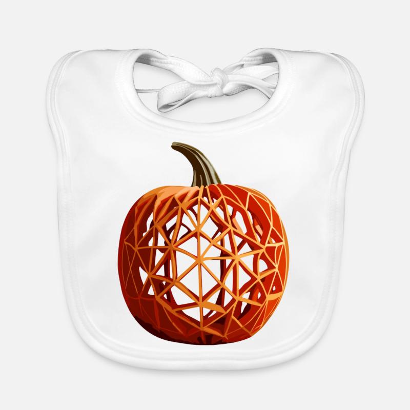 Citrouille d’Halloween - Bavoir bio Bébé - blanc
