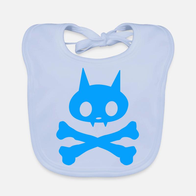 Skeleton Cat Boy Organic Baby Bibs
