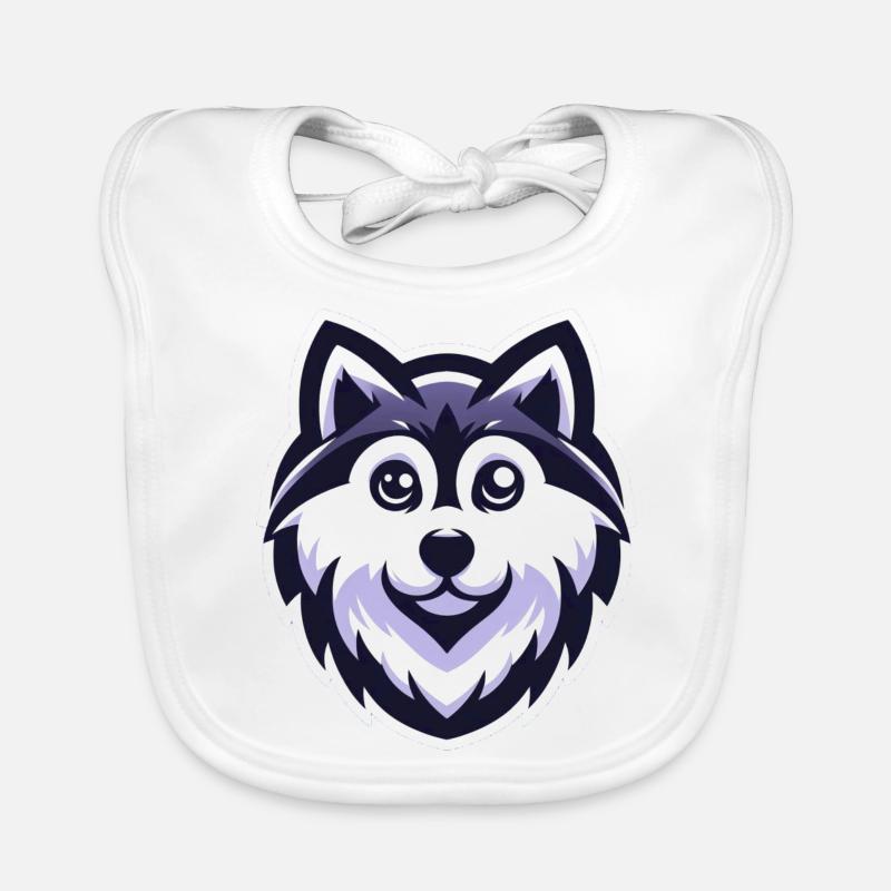 Husky mignon - Bavoir bio Bébé - blanc