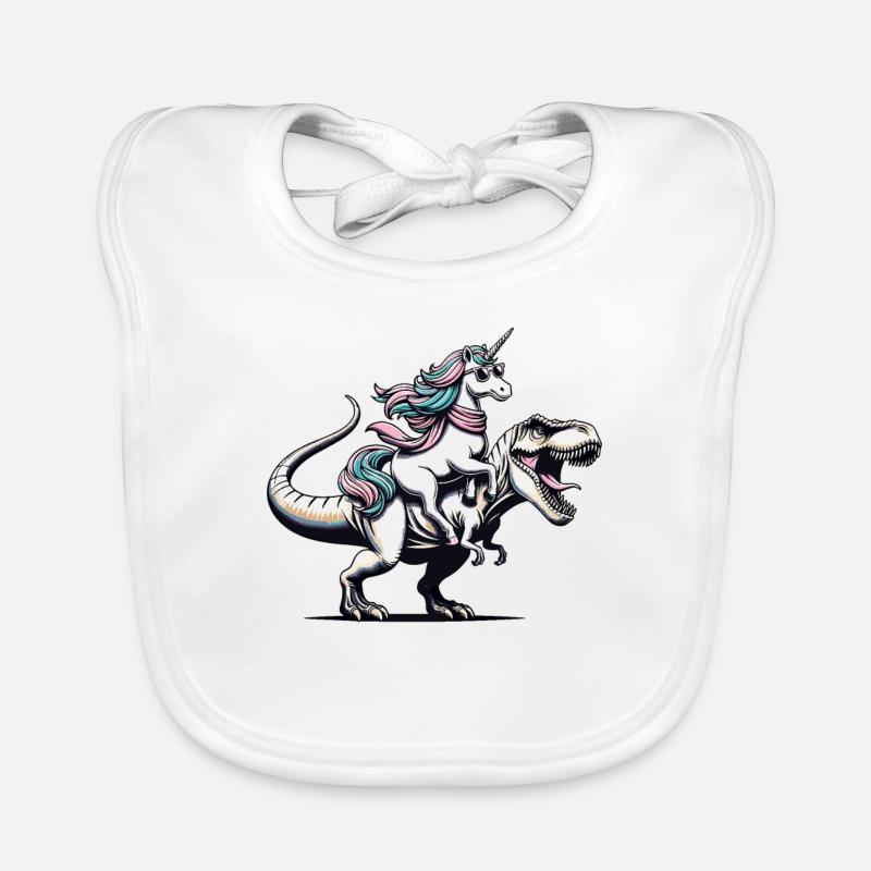 Unicorn Dinosaur Trending Fantasy Creature Organic Baby Bibs