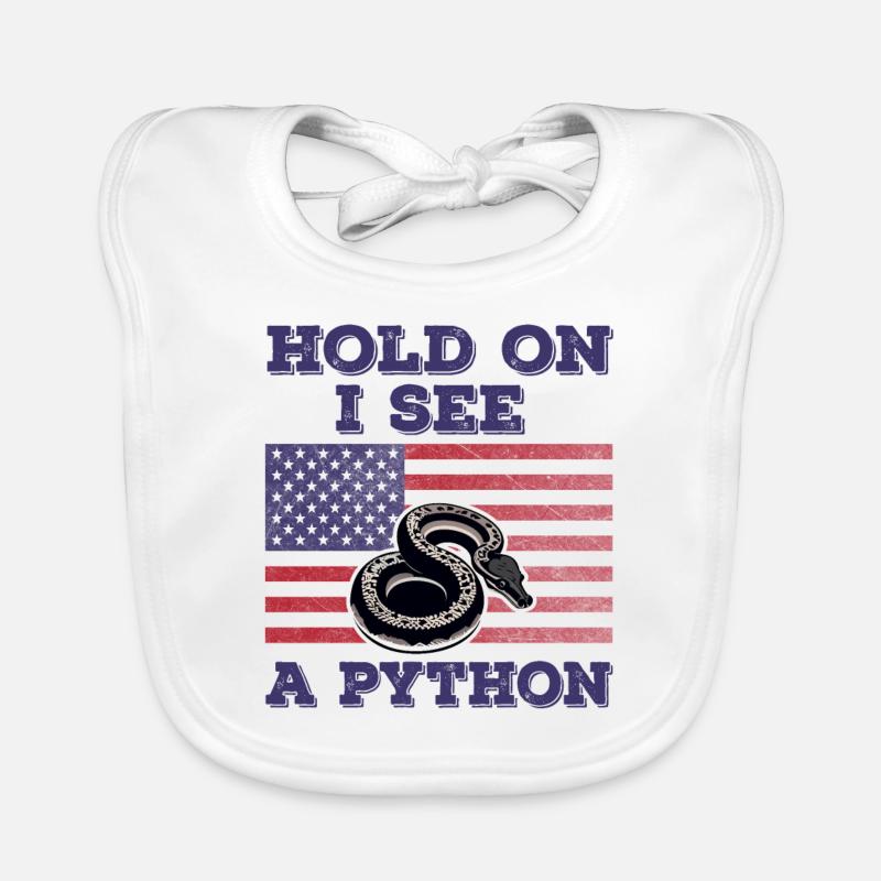 Python Amerikanische Flagge Lustiges Original-Geschenk Baby Bio-Lätzchen