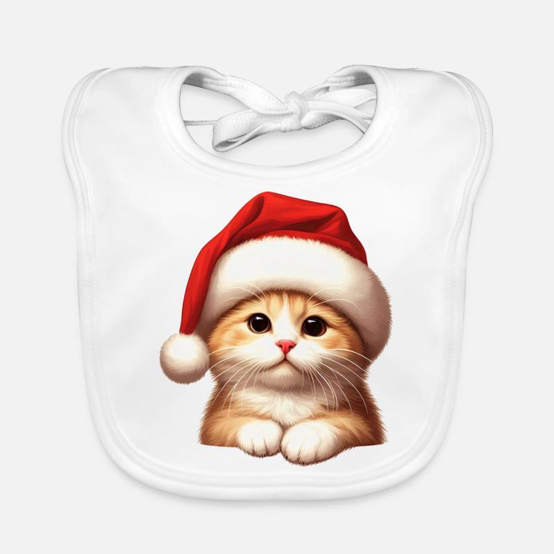 Chat Père Noël Bavoir bio Bébé