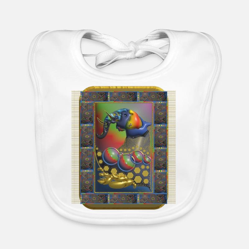 Éléphant Art Cubisme Bavoir bio Bébé