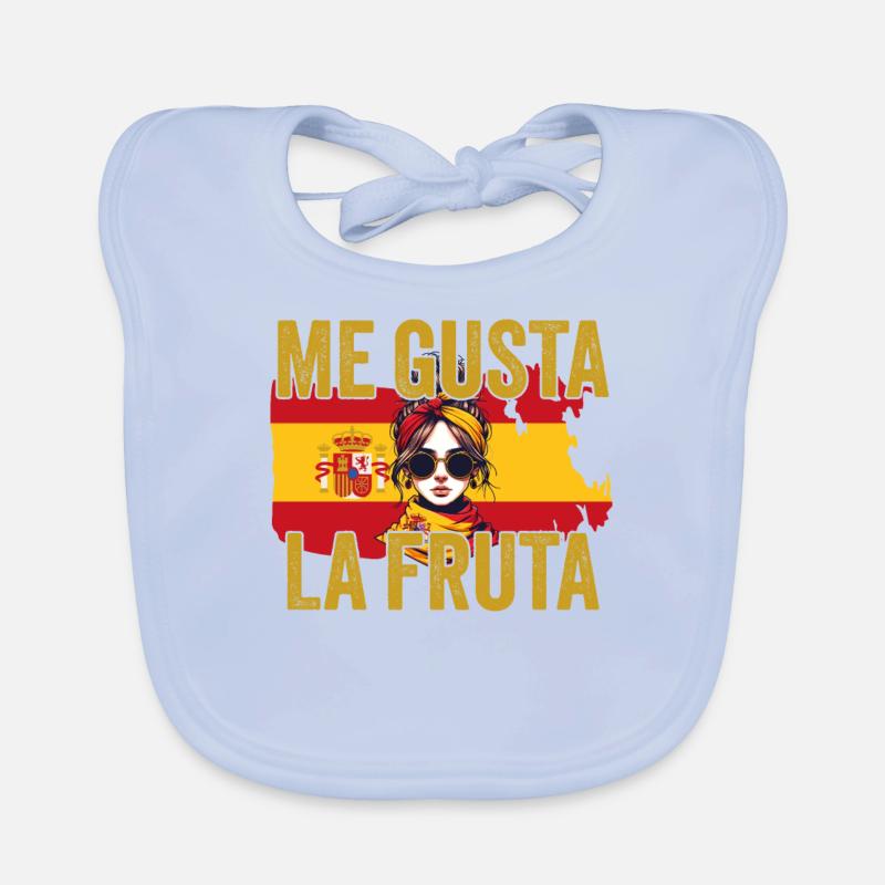 J’aime le fruit meme espagne drapeau ayarez Bavoir bio Bébé