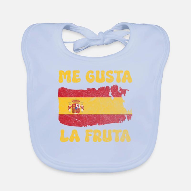 J’aime le fruit meme espagne drapeau ayarez Bavoir bio Bébé