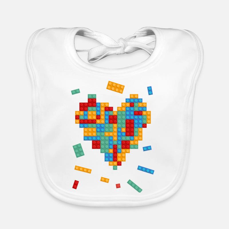 La Saint-Valentin coeur blocs de construction constructeur architecte Bavoir bio Bébé