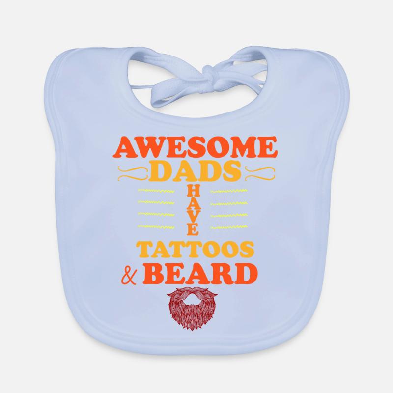 Awesome Dads Have Tattoos And Beard Organic Baby Bibs