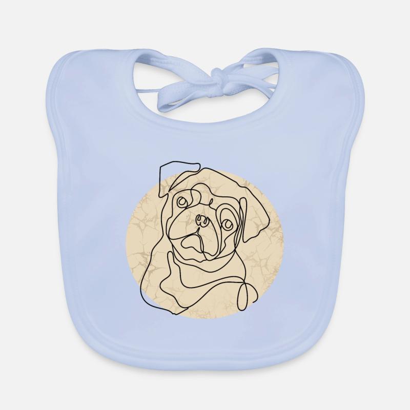 MOPS IM RETRO-STIL Baby Bio-Lätzchen