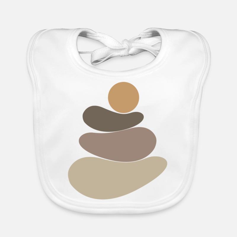 Logo marron pierre/roche Bavoir bio Bébé