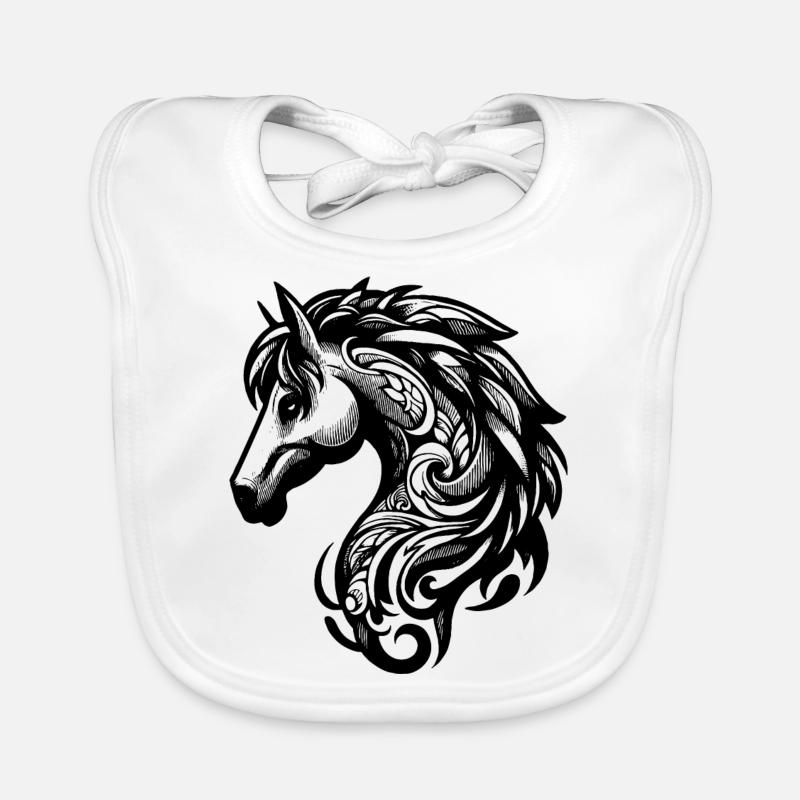 Tête de Cheval - Élégance Sauvage Bavoir bio Bébé