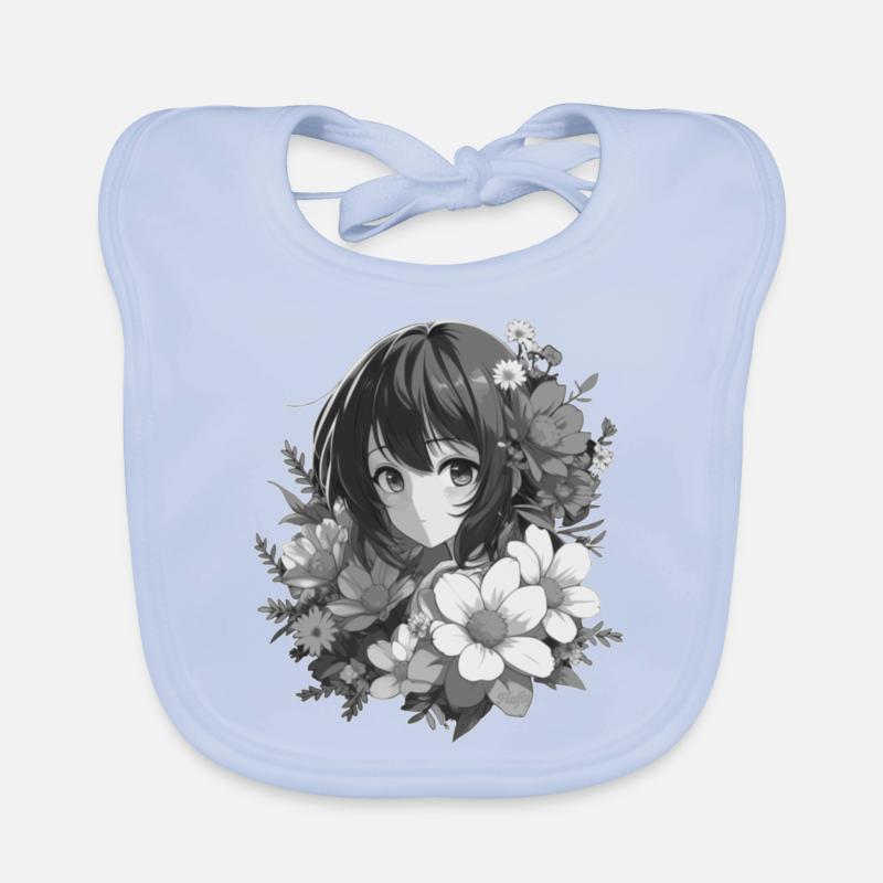 Fille aux fleurs 🌸 - 2 Bavoir bio Bébé