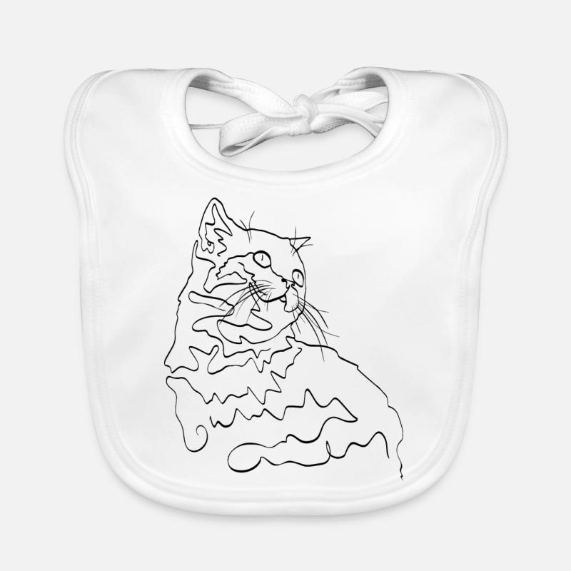 Chats dessinant au trait Bavoir bio Bébé