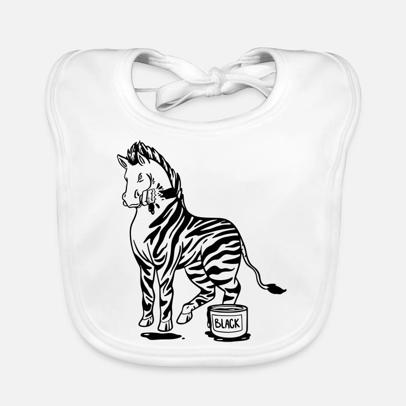Zebra Schwarze oder Weiße Streifen Lustige Bilder Baby Bio-Lätzchen