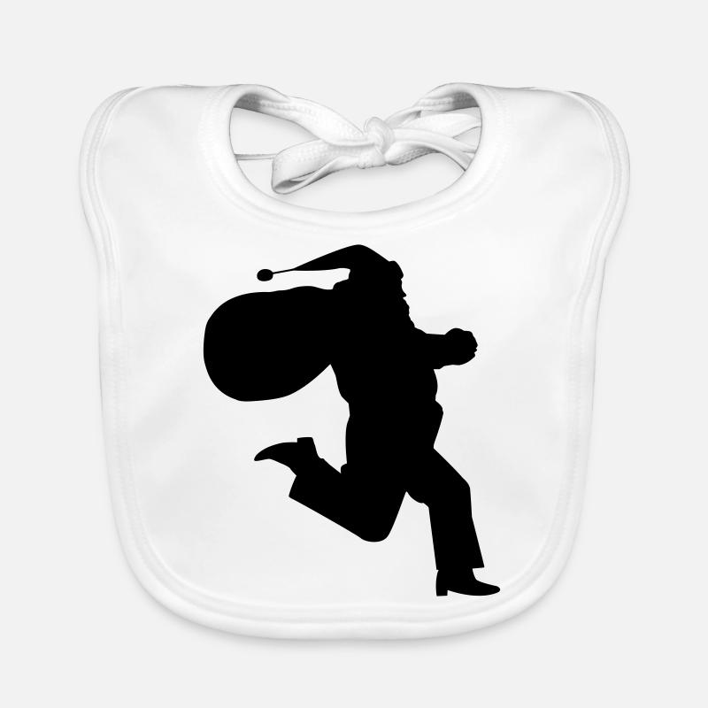 Santa Claus is running Organic Baby Bibs