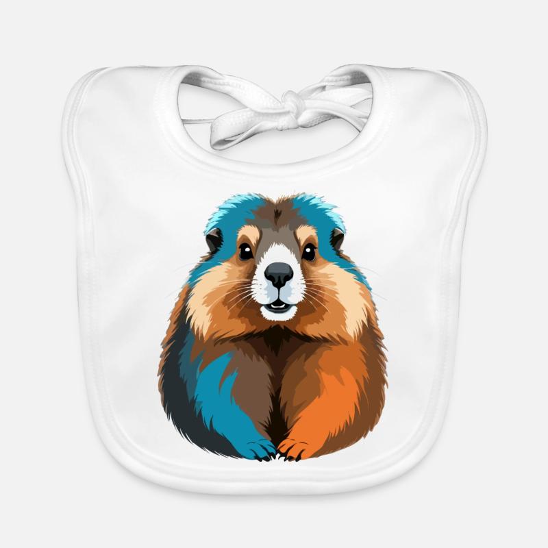 Murmeltier Vektor Kunst mit lebendiger Farbillustration Baby Bio-Lätzchen