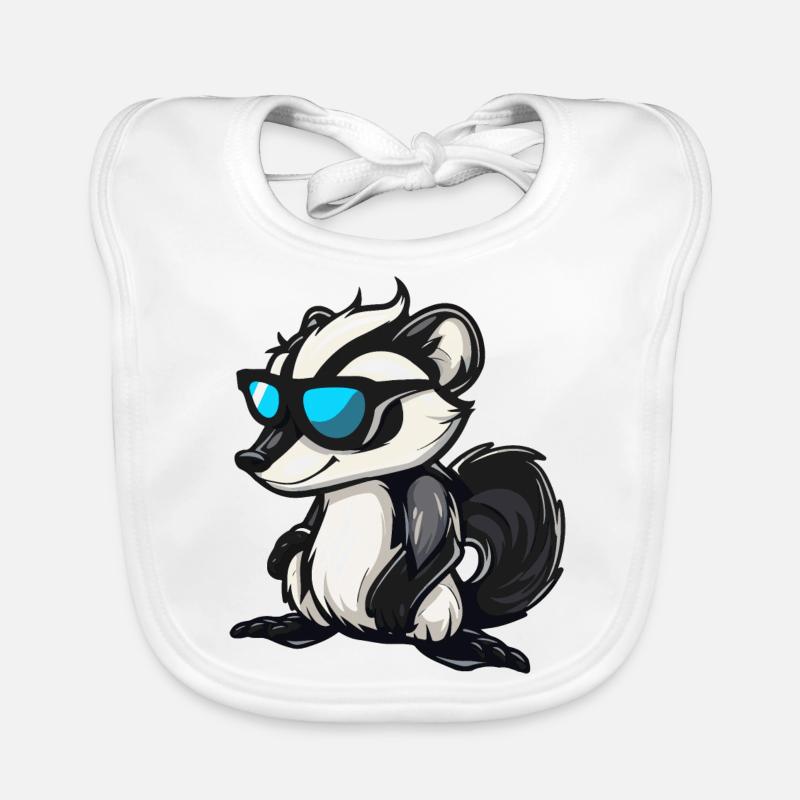 Skunk Comic Cool Organic Baby Bibs