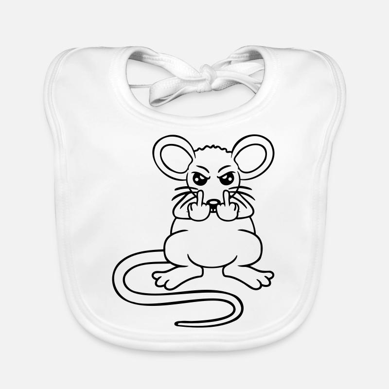 Mouse Nasty Angry Frustrated Aggressive Middle Finger Organic Baby Bibs