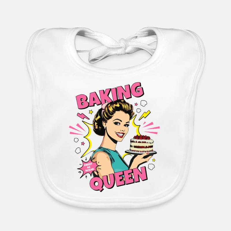 Baking Cake Baking Queen Baking Fairy Baker Pop Art Organic Baby Bibs