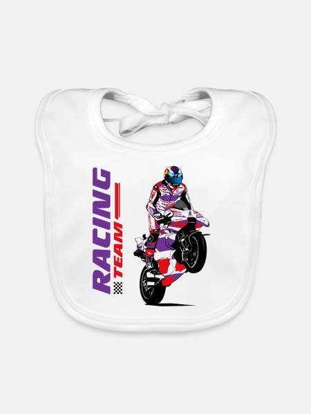 Moto Racing - Superbike - Bavoir bio Bébé - blanc - Devant