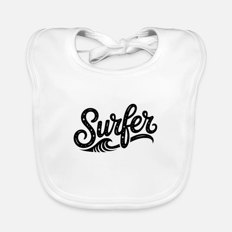 Surfer - Cool Surfer Logo Organic Baby Bibs