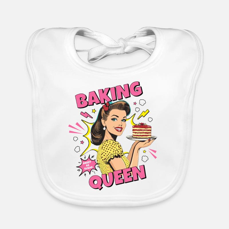 Baking Cake Baking Queen Baking Fairy Baker Pop Art Organic Baby Bibs