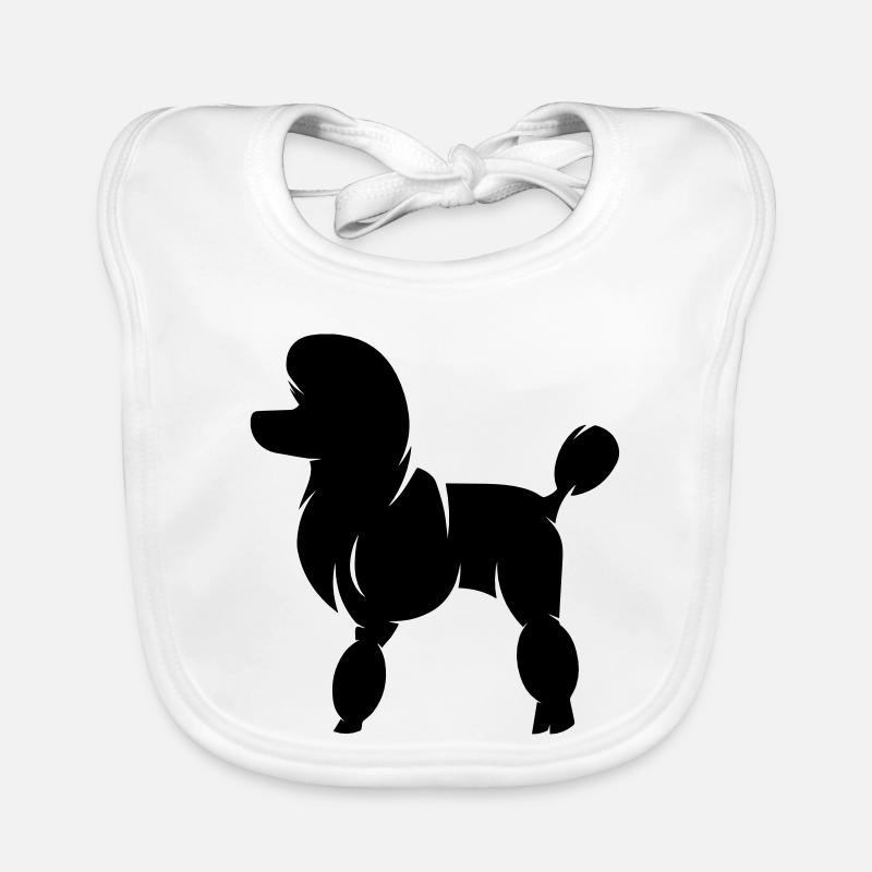 King Poodle Silhouette - Bavoir bio Bébé - blanc
