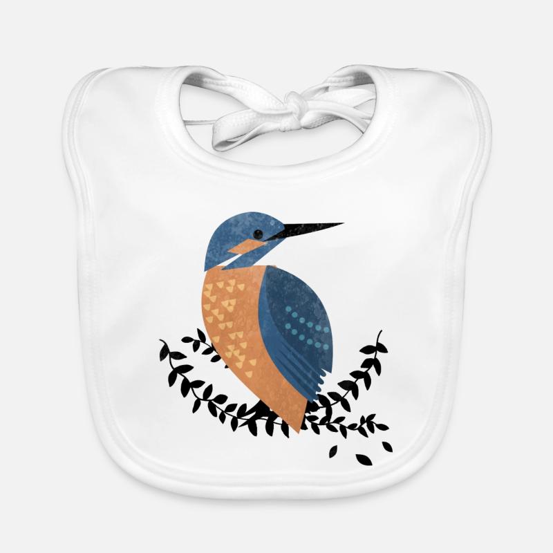 Eisvogel - Baby Bio-Lätzchen - Weiß