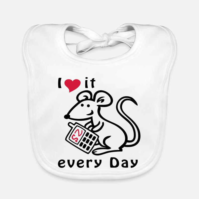 Mobile Phone, Mouse, Chat Organic Baby Bibs