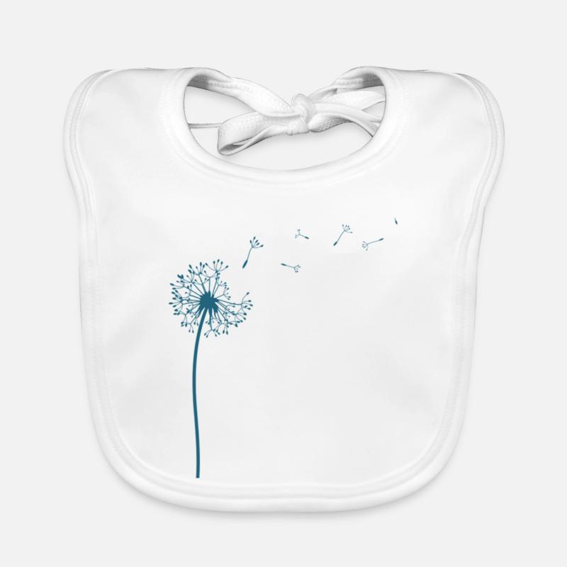 Federleichter Löwenzahn mit Pusteblumen Baby Bio-Lätzchen