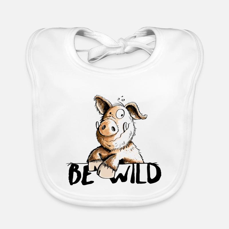 Be Wild Eber - Schwein - Keiler Baby Bio-Lätzchen