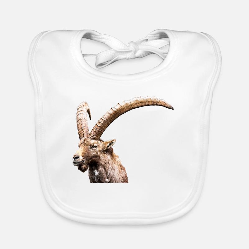 Steinbock - Baby Bio-Lätzchen - Weiß