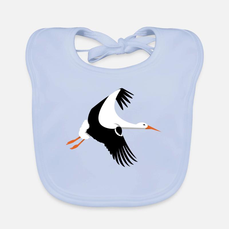 Stork in flight Organic Baby Bibs