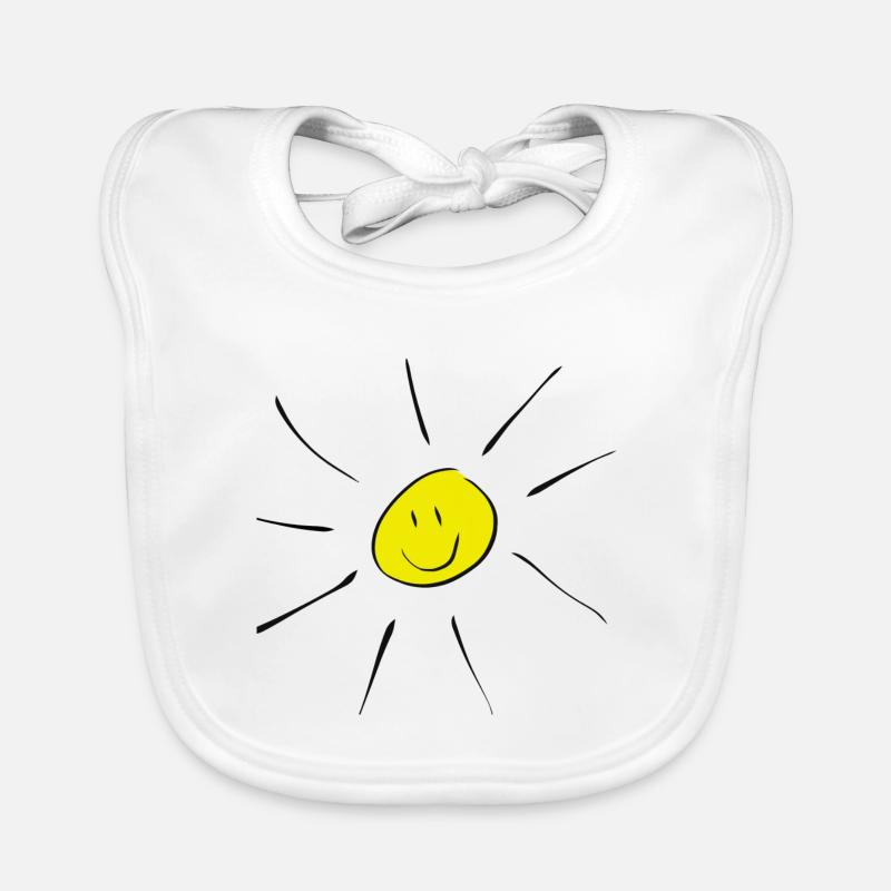 Lächelnde Sonne - Baby Bio-Lätzchen - Weiß