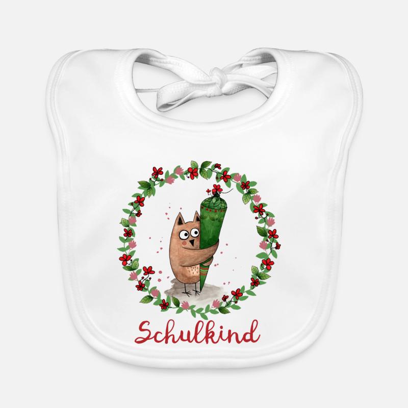 Schulkind Eule Baby Bio-Lätzchen