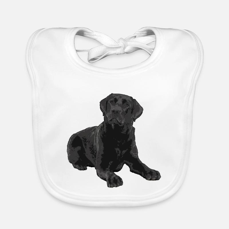 Schwarzer Labrador Baby Bio-Lätzchen