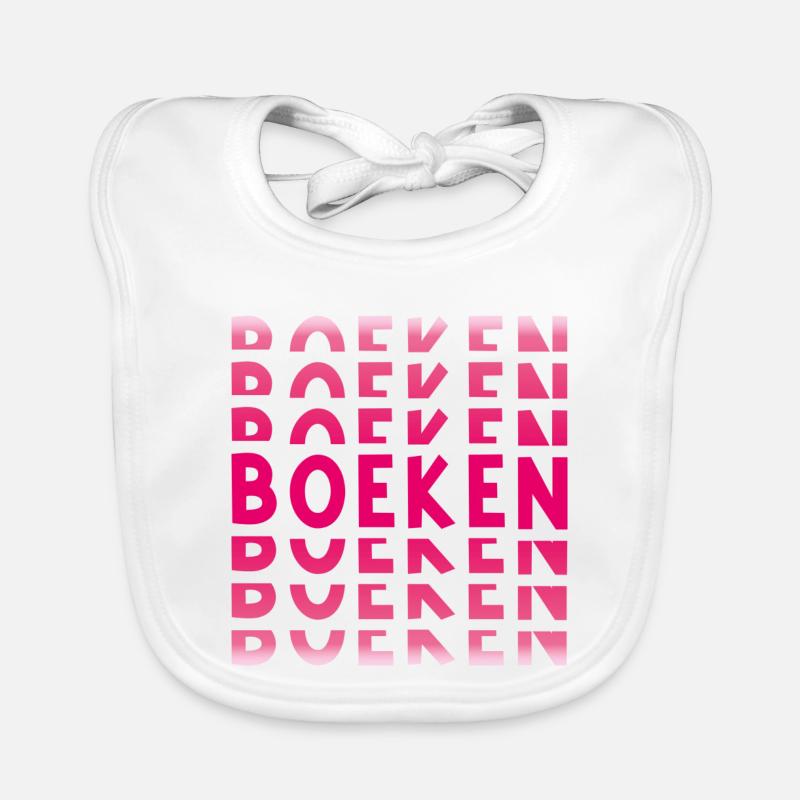Books in pink gradient Organic Baby Bibs