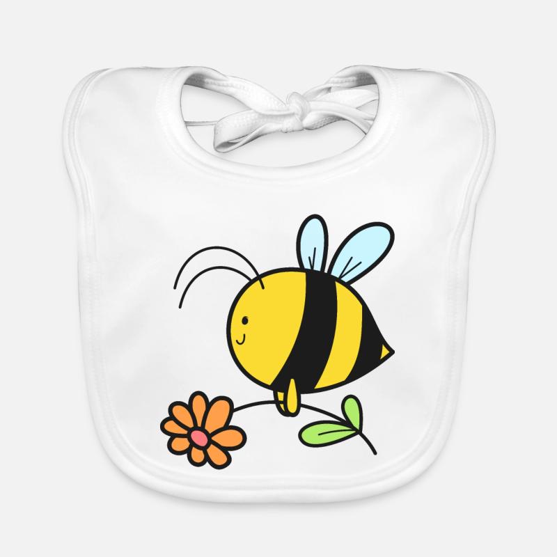 Abeilles Abeilles - Bavoir bio Bébé - blanc