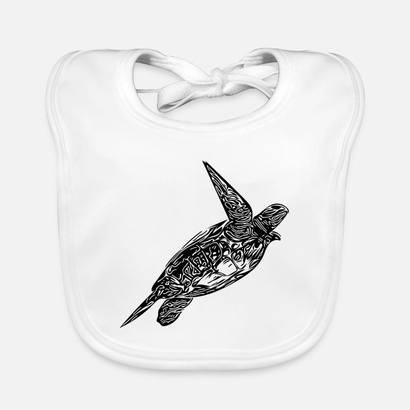 Vintage turtle emerging Organic Baby Bibs