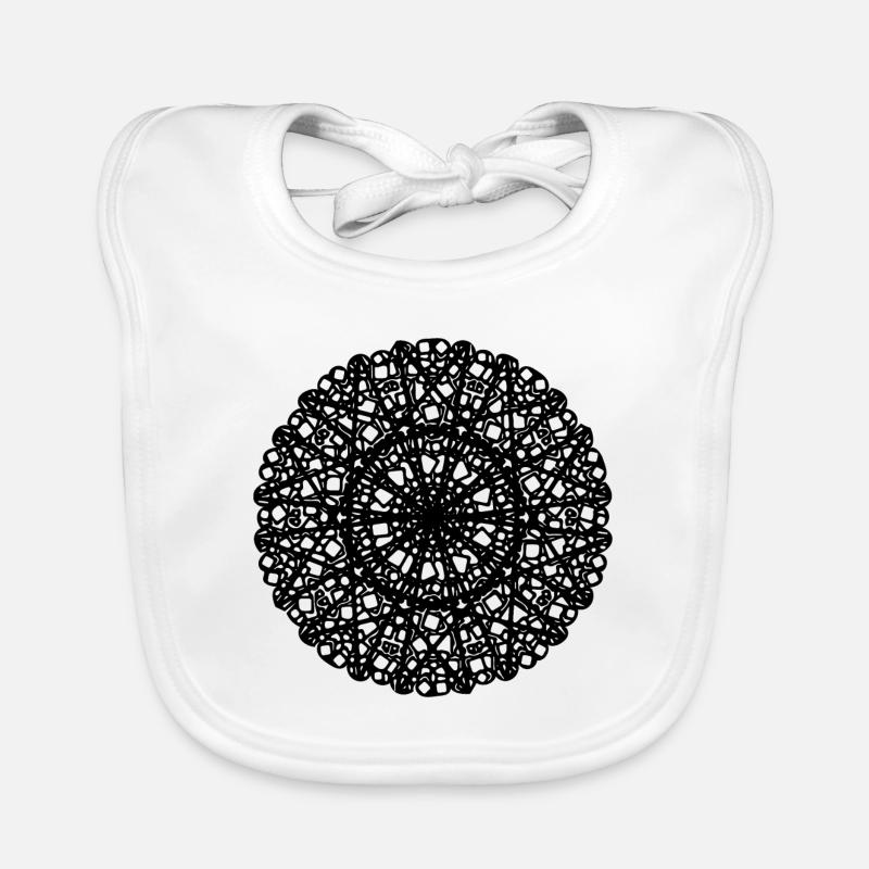 Geometric Flowers Mandala Round Pattern Shape Organic Baby Bibs