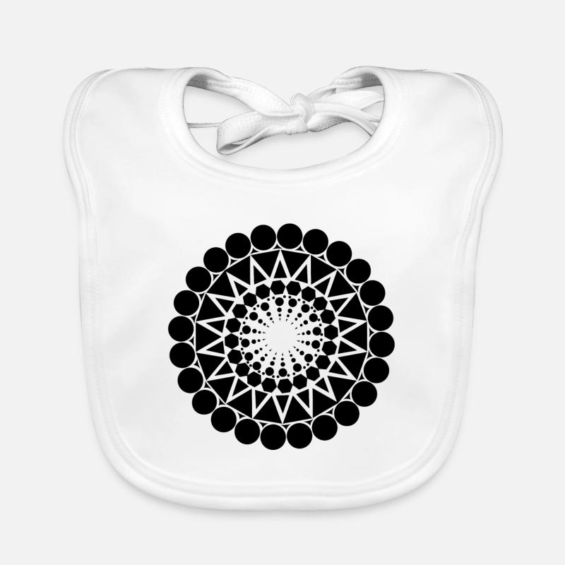 Geometrisches Dreieck Mandala runde Muster Form Baby Bio-Lätzchen