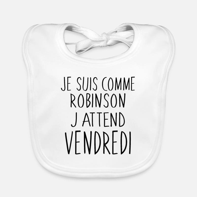 Je suis comme Robinson Bavoir bio Bébé
