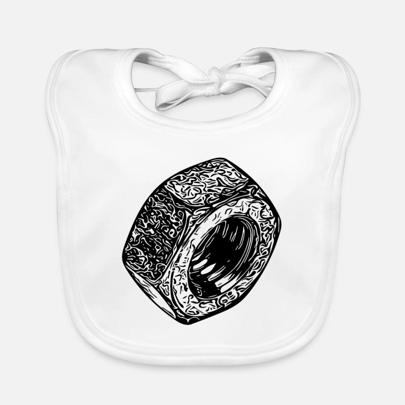 Schraubenmutter dunkler Oberfläche Baby Bio-Lätzchen